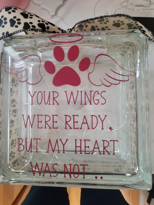 Memorial Glass Lighted Tile - "Pet"