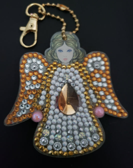Diamond Dot Angel Keychain