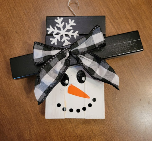 Wooden Snowman Ornament