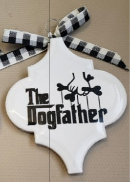 Dog Father Tile Ornament